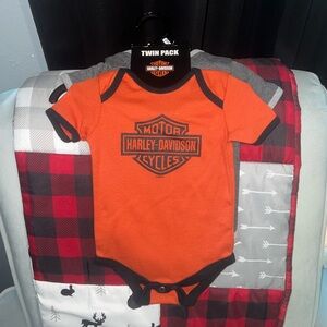 Harley Davidson Twin Pack Baby Onesie